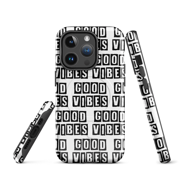 MagSafe® Tough Shield: Secure, Good Vibes Protection - Black Text product image (3)