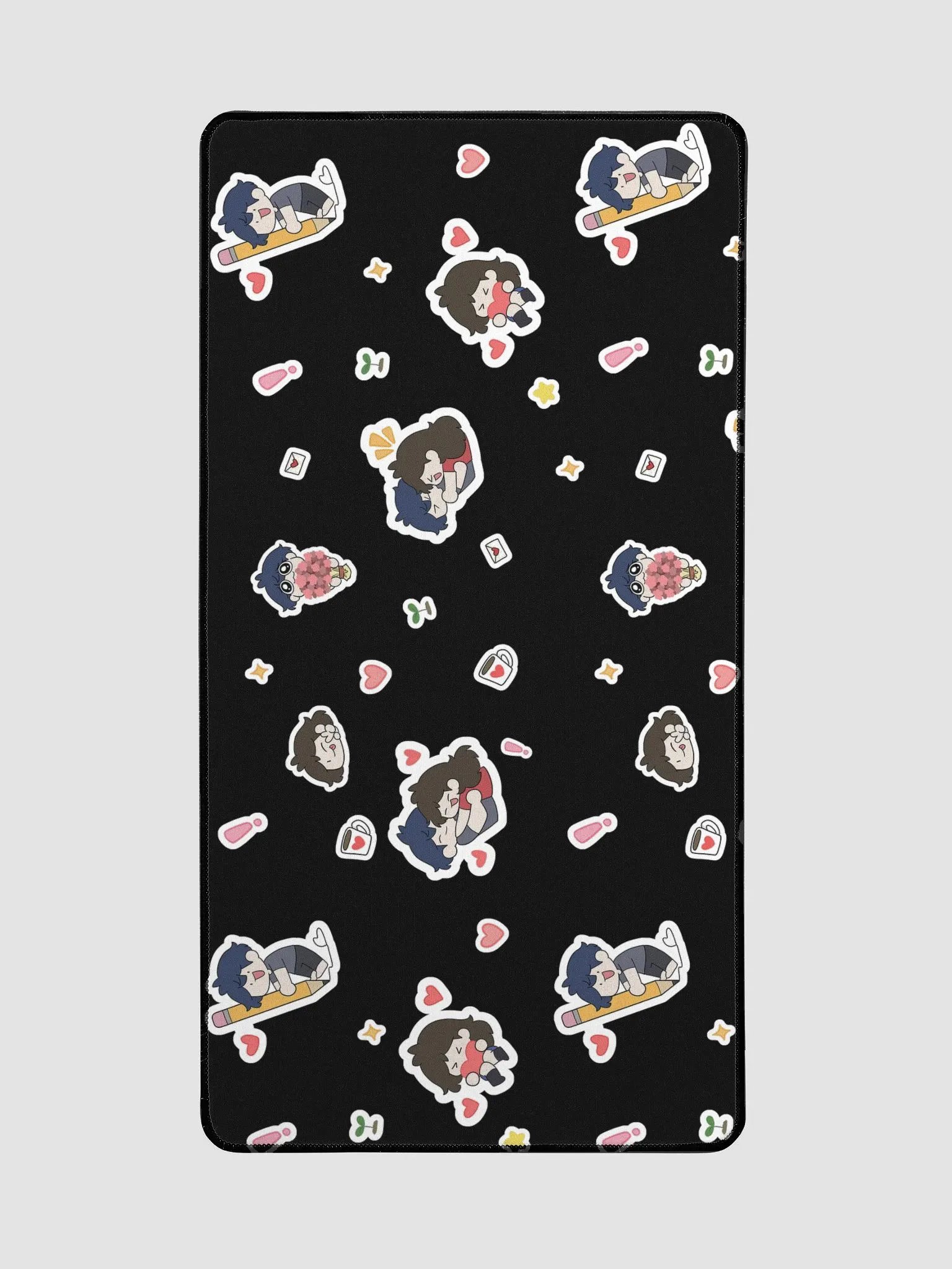 BLACK sticker design Desk Mat 15.5" x 31.5" product image (2)