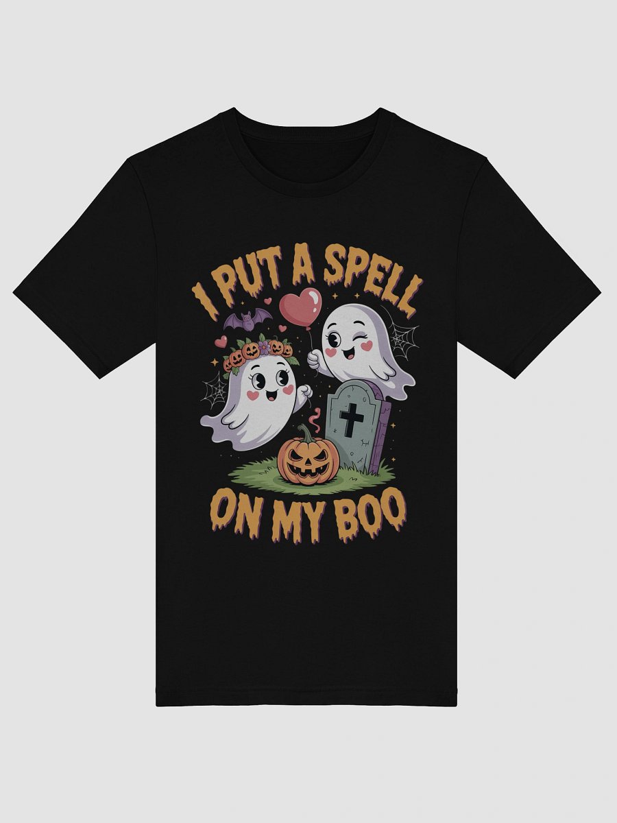 I Put A Spell On My Boo Funny Halloween Couple's T-Shirt | Spooky Cute Ghost & Pumpkin Tee product image (5)