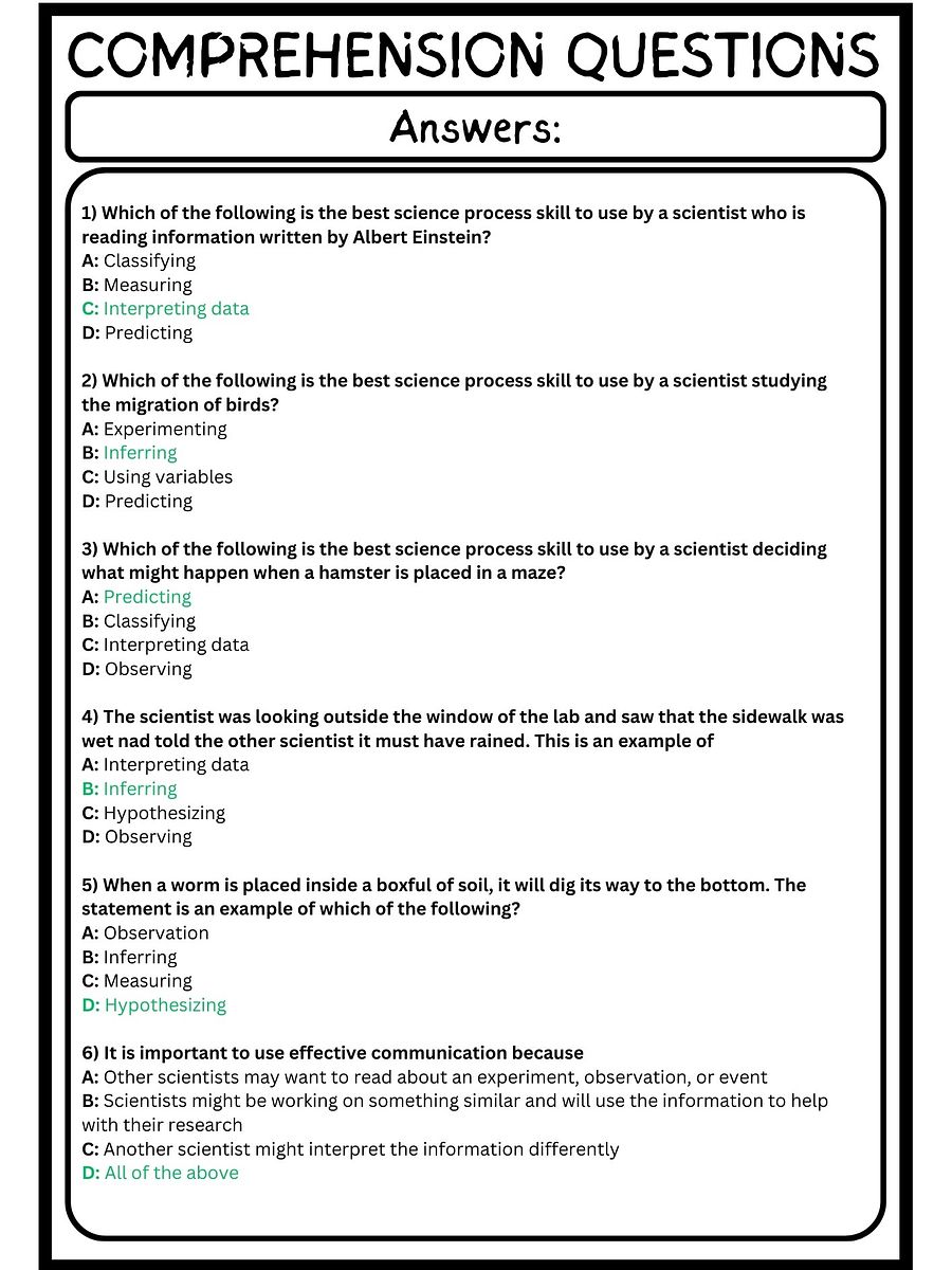 The Science Process Skills Reading Comprehension product image (4)