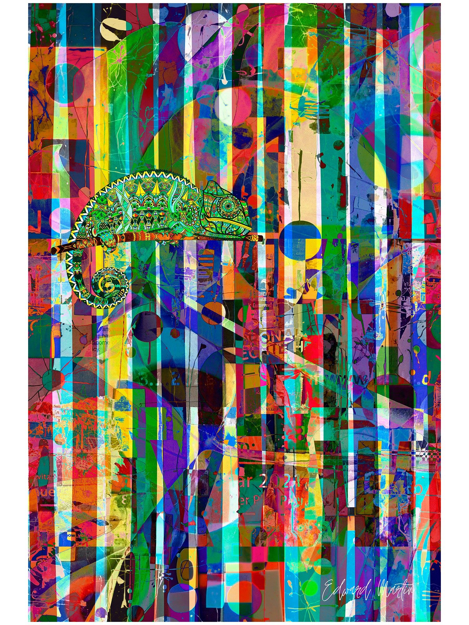 'Changing Colors' by Edward Martin Mixed Media Collage Print product image (1)