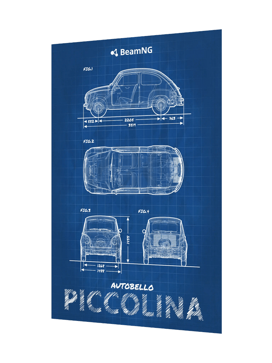 Autobello Piccolina Blueprint Poster product image (3)