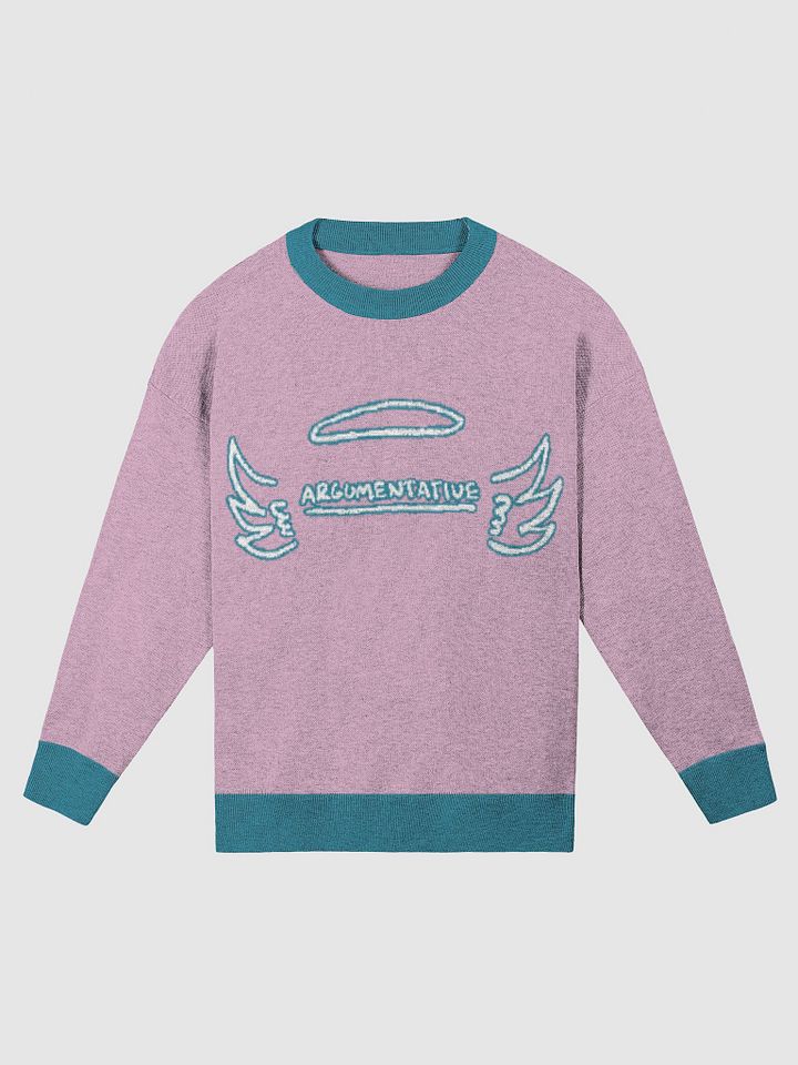 ANGELIC (lg. lined design, lilac and teal) knitwear relaxed crewneck product image (2)