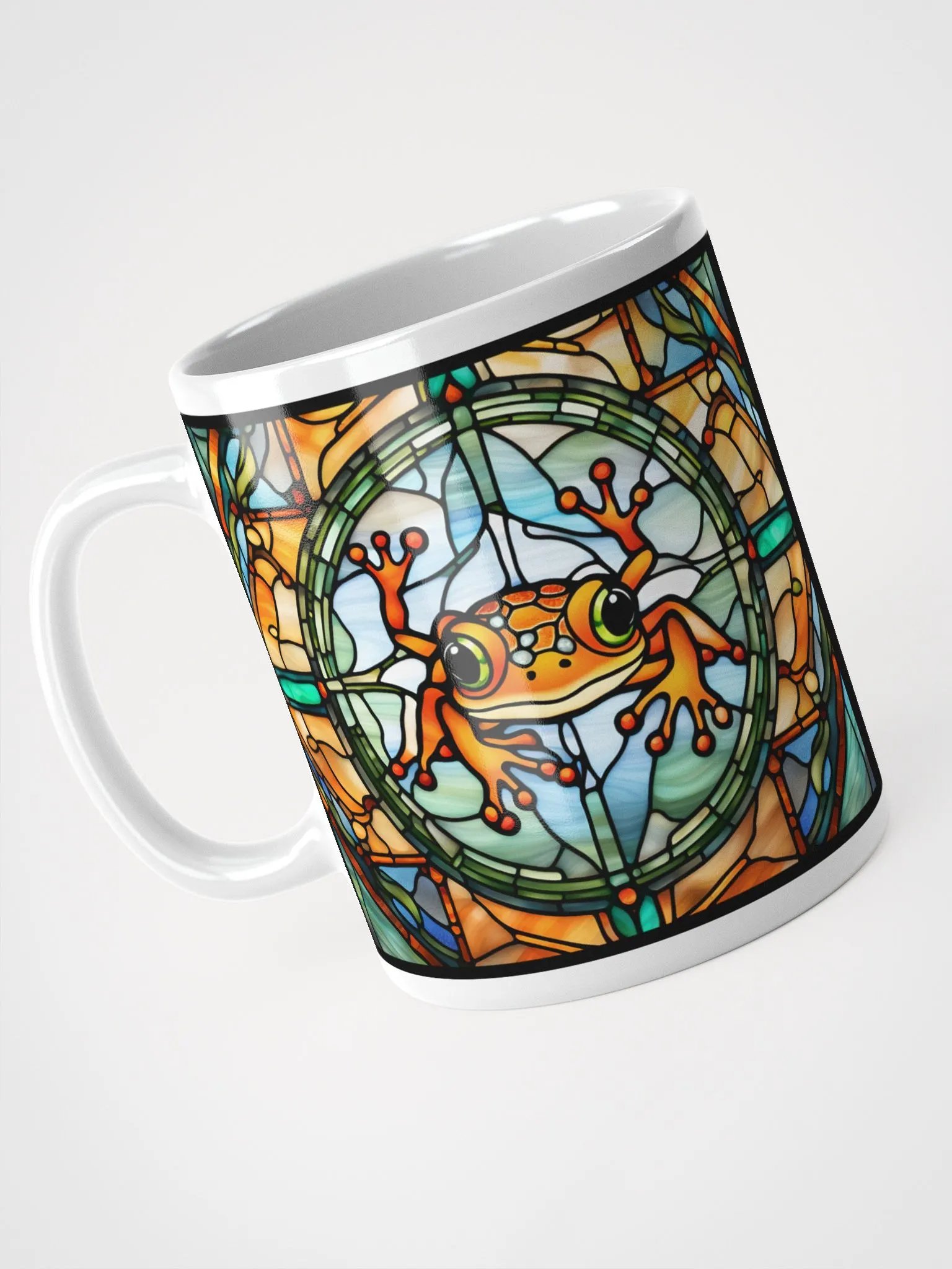#004 Mrs. Orange Frog Stained Glass Mug product image (5)