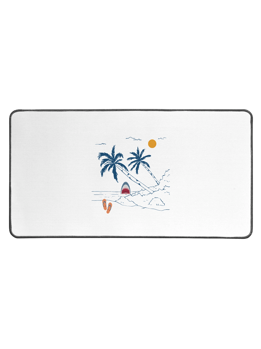 Shark Surprise Desk Mat | Retro Beach Vibes with a Bite product image (1)