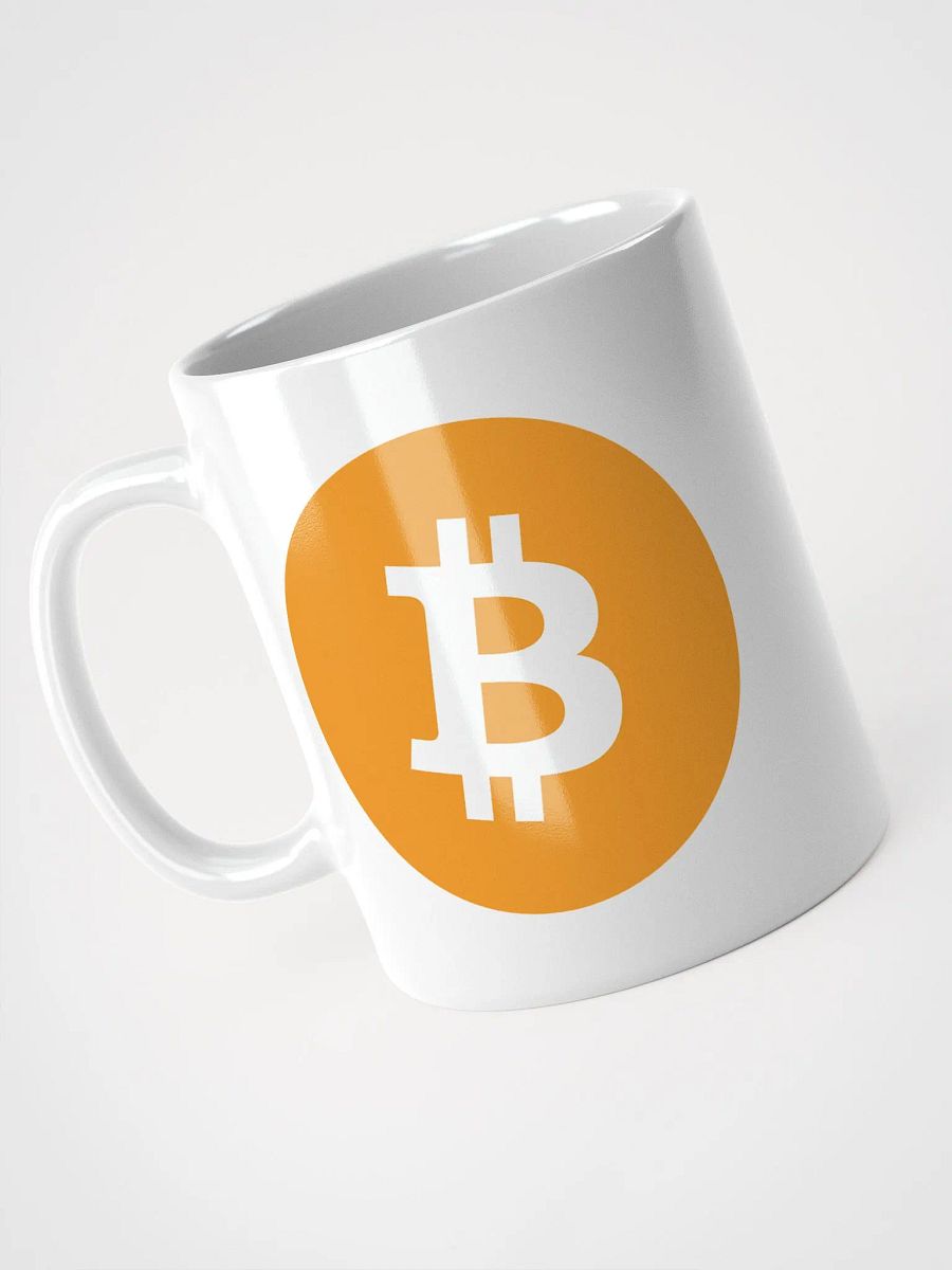 Bitcoin Logo White Glossy Mug product image (3)