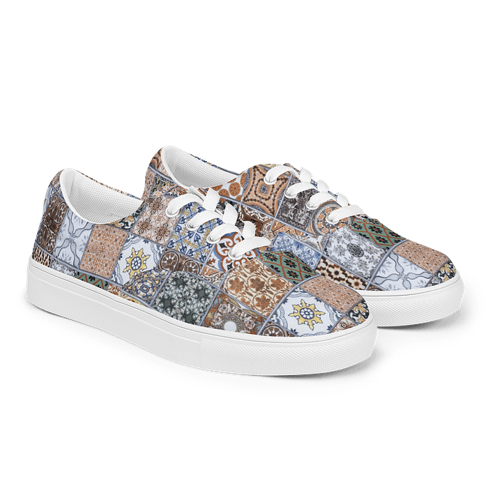 Eclectic Tiles Men's Lace-Up Canvas Shoes product image (2)