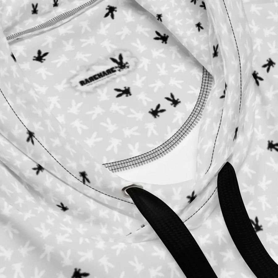 RareHare - Phat Line Signature Logo White All Over Print Hoodie. product image (4)