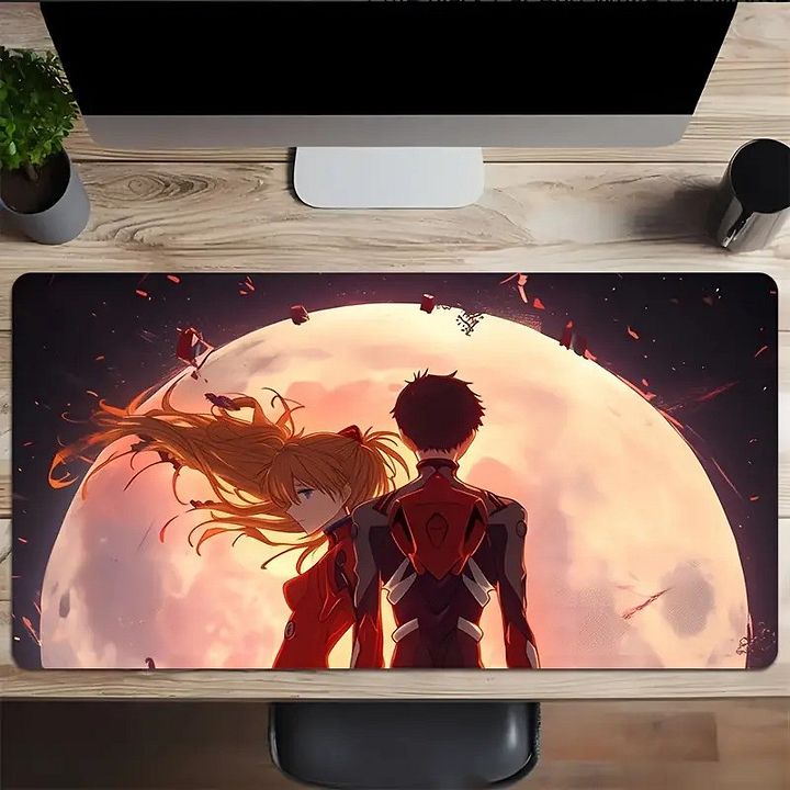 Asuka Langley & Shinji Ikari Anime Desk Mat – Moonlit Showdown Edition product image (1)