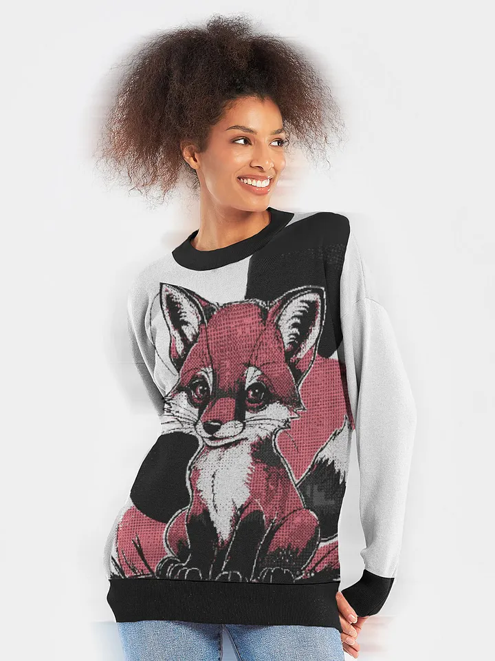 Pink Fox Knitted Crewneck Sweater Relaxed Fit product image (2)