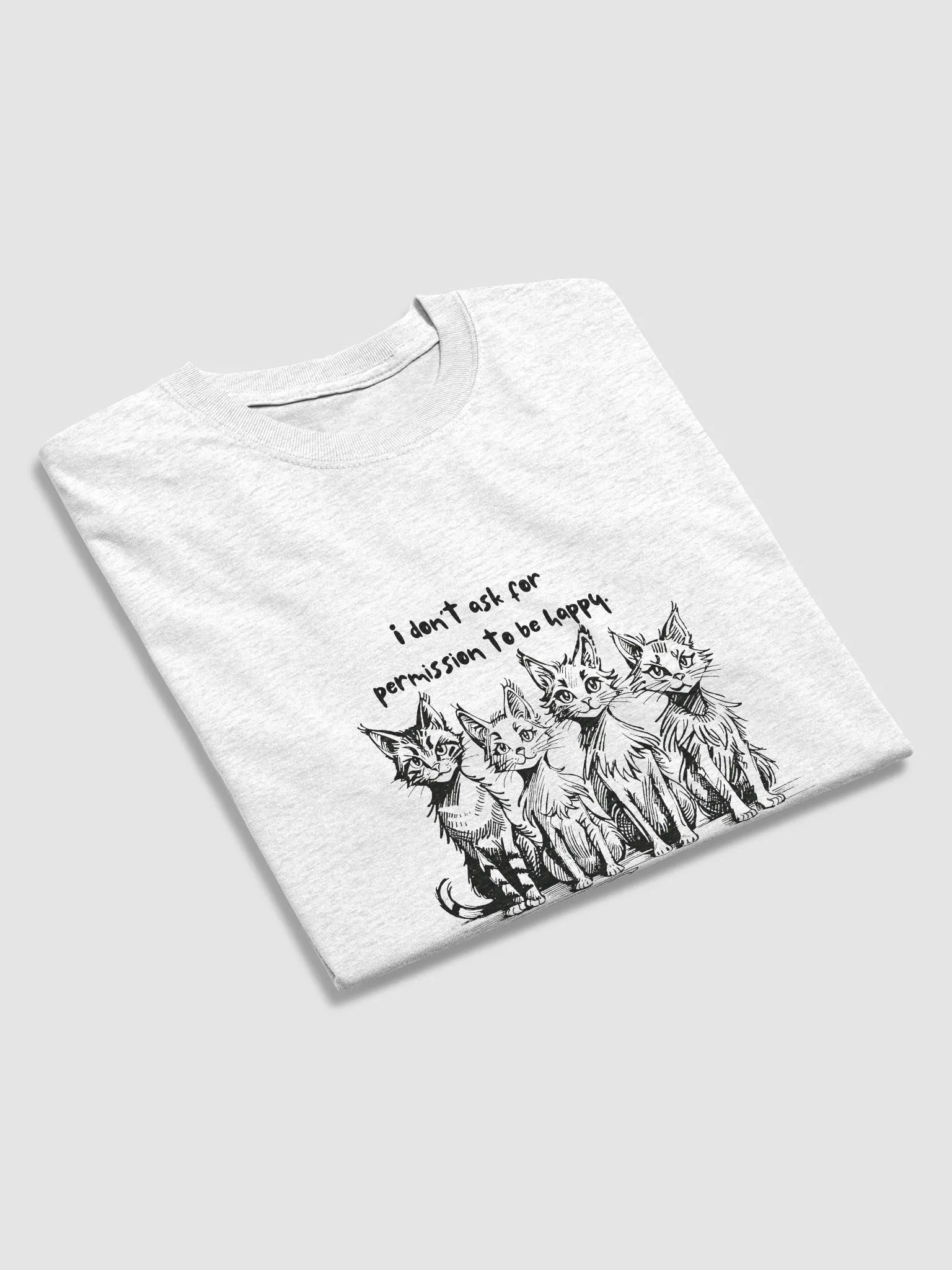 Whiskered Quartet Black & White T-Shirt product image (19)