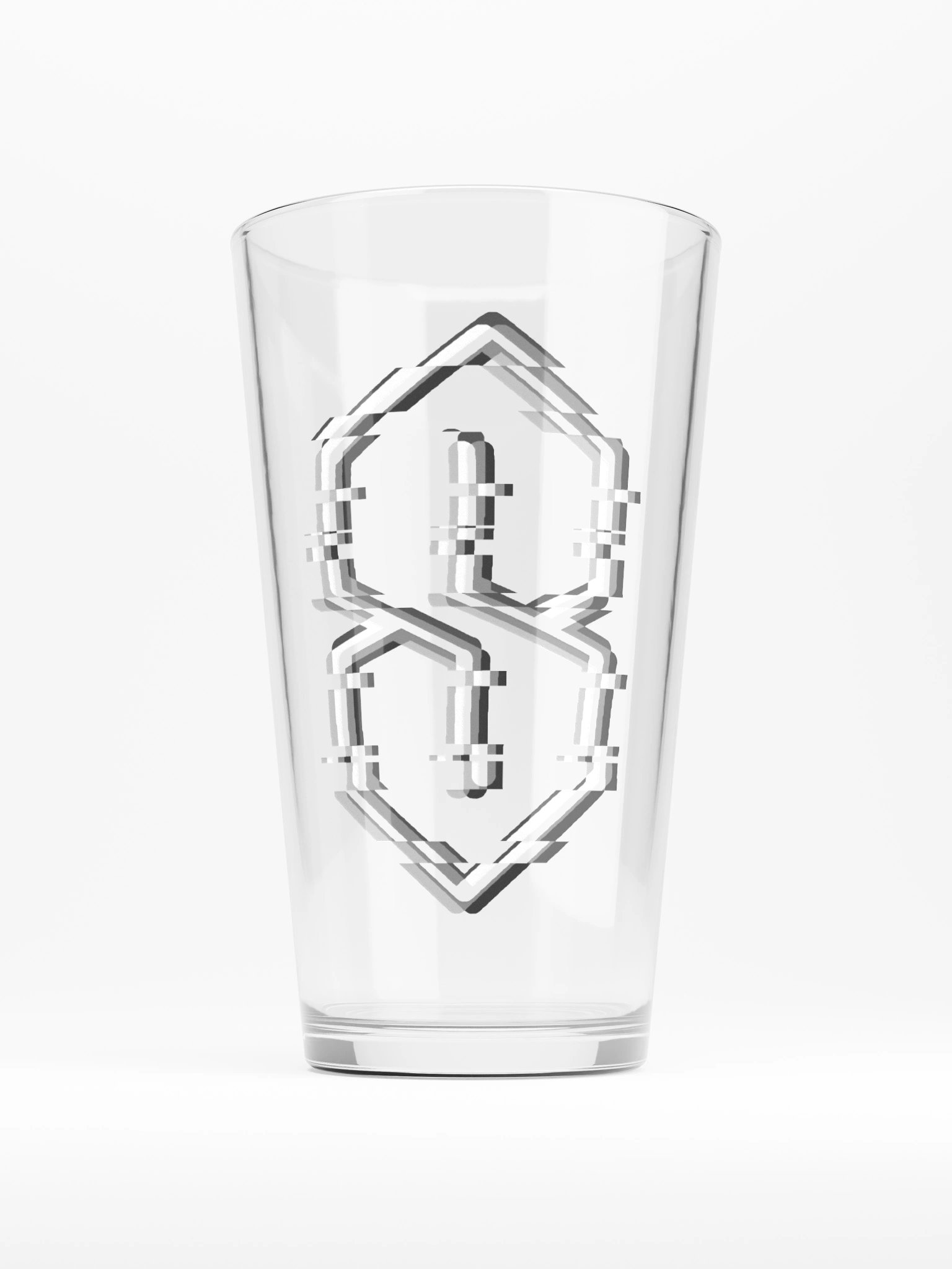 Monochrome Glitch Era Pint Glass product image (1)