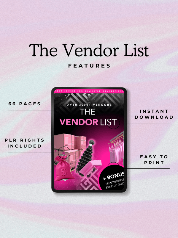 Verified Wholesale Vendor List, Beauty, Hair, & Fashion Dropshipping Suppliers, Small Business Product Sourcing Guide, PLR Canva Template product image (2)