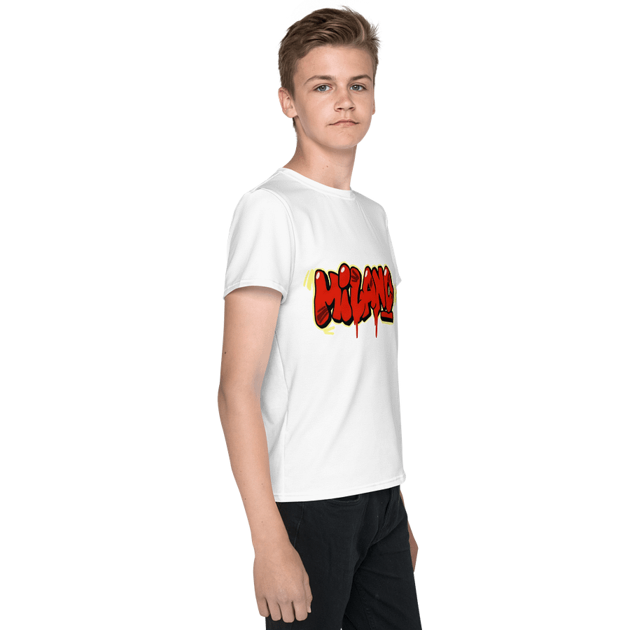 Kids Youth Crew Neck T-Shirt All-Over Print Milano Slogan product image (4)