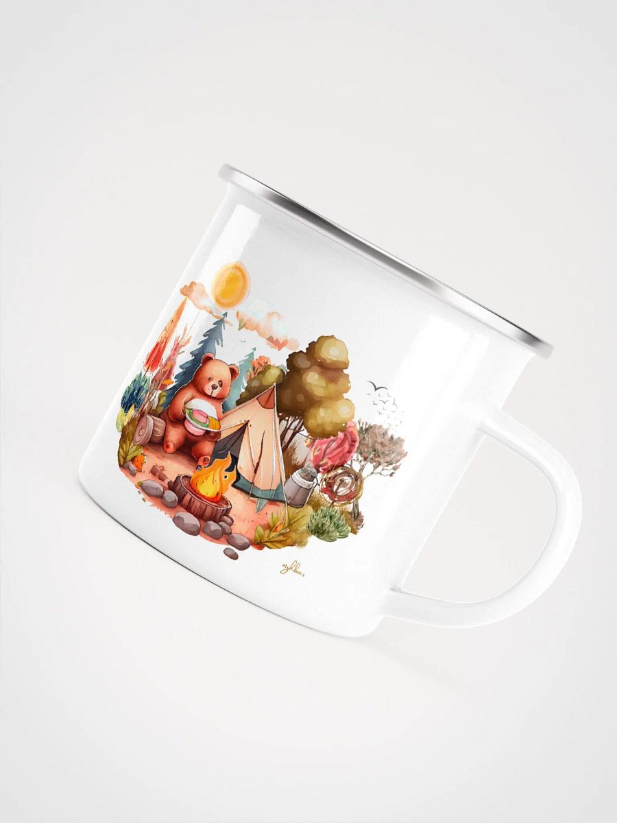 Minimalist Camping Bear Enamel Mug | Adventure-Inspired Drinkware product image (5)