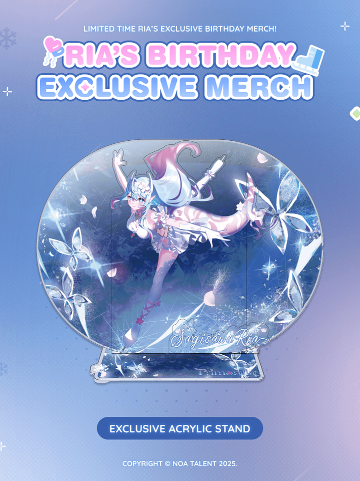 Ria's 2025 Birthday Acrylic Standee product image (1)