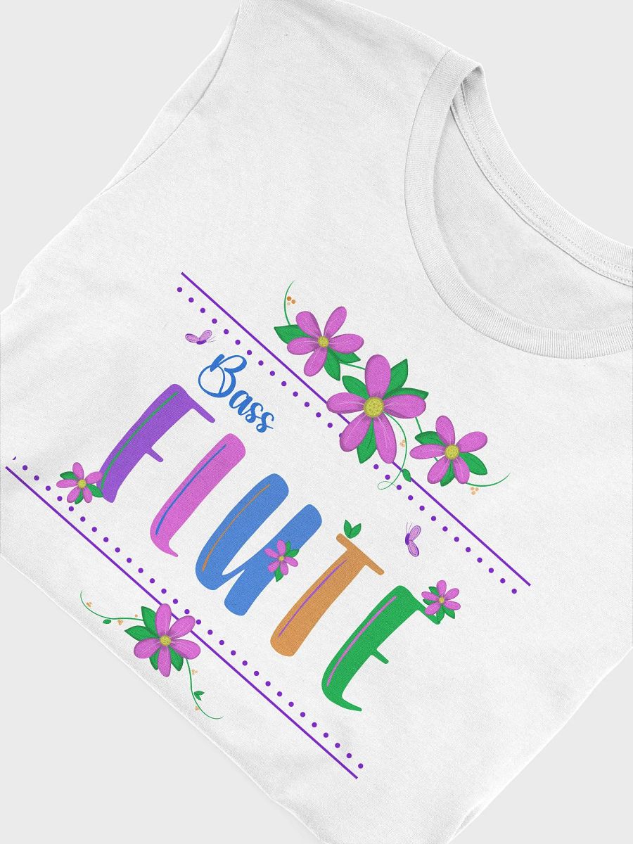 Unisex Fit - Floral Flute T Shirt - Blue Bass Letters product image (4)
