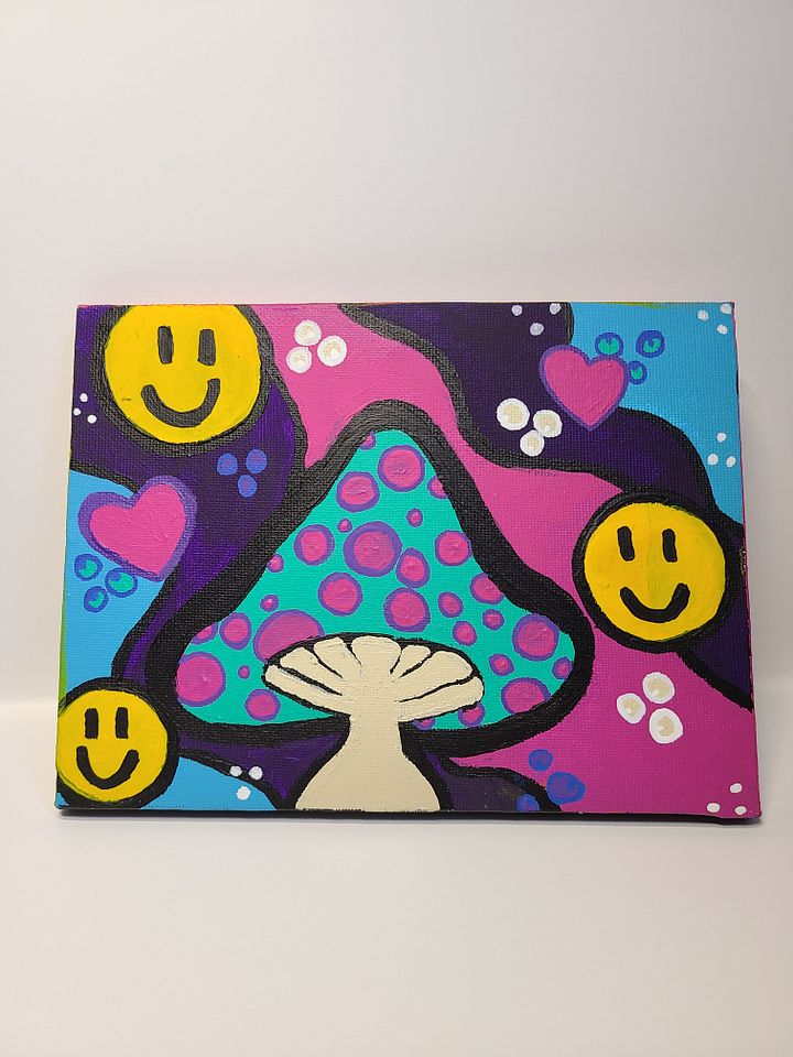 Happi Happi Mushi - 6x8 painting on canvas product image (1)