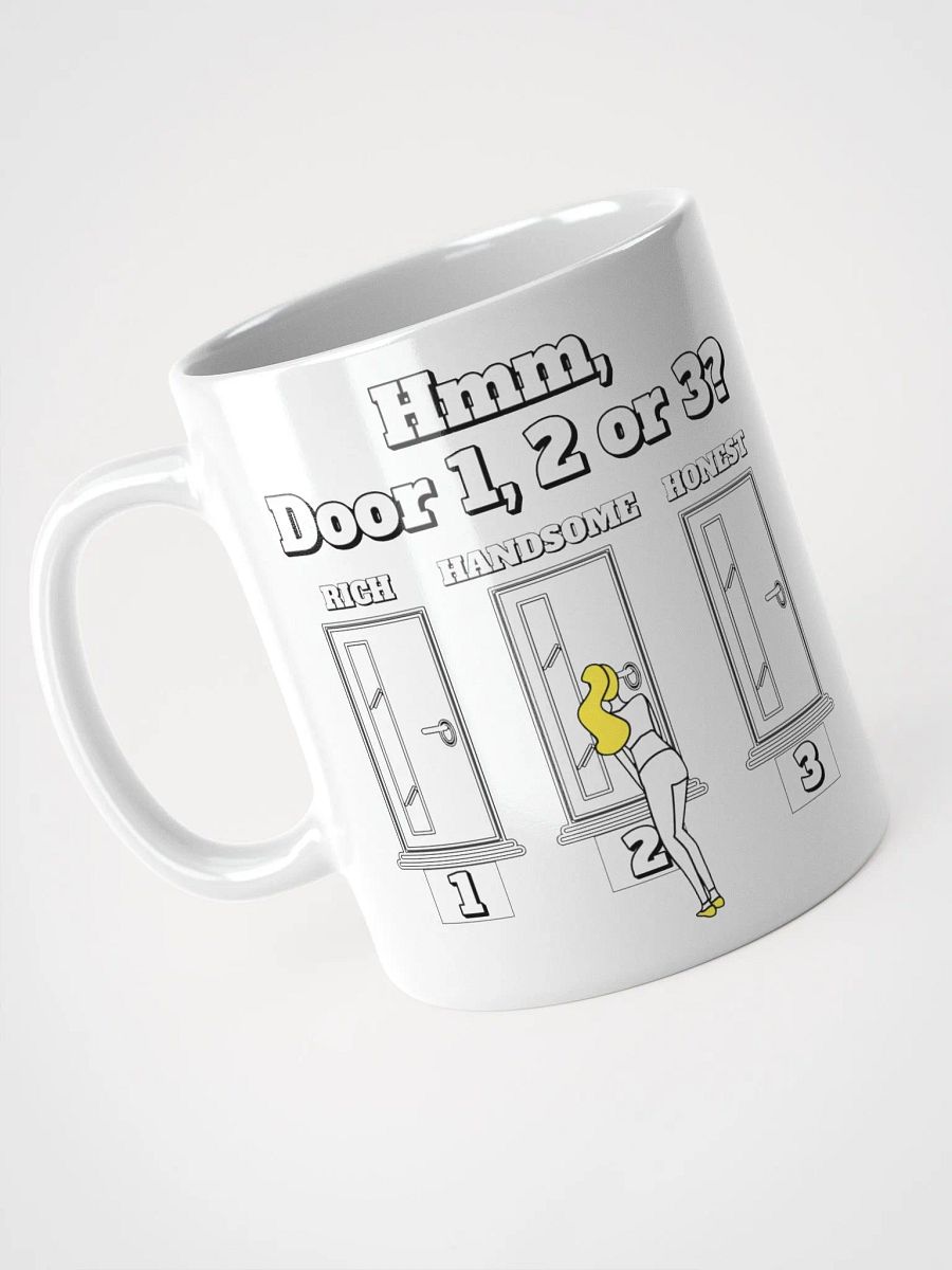 Hmm, Door 1, 2, 3? Funny Humorous White Mug product image (7)