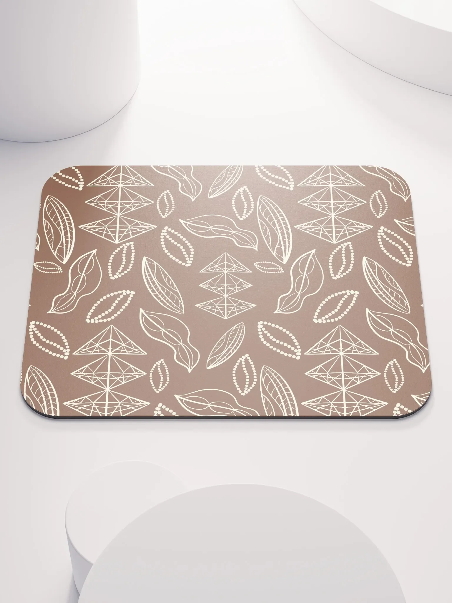 El Yunque Brew Bliss: Abstract Coffee Bean Earthy Mousepad product image (1)