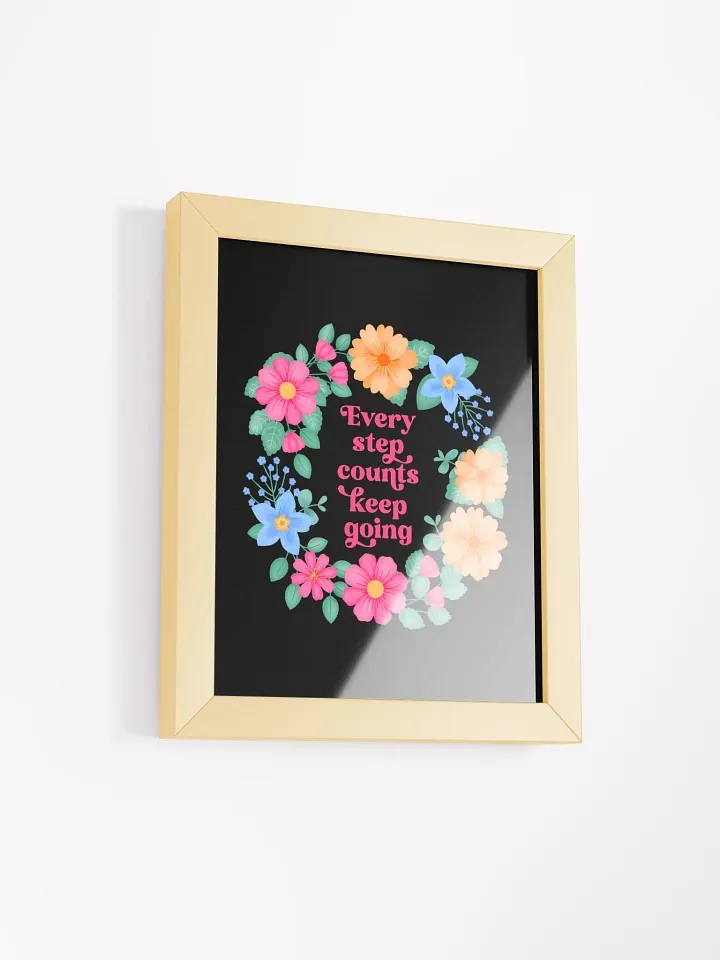 Every step counts keep going - Motivational Wall Art Black product image (2)