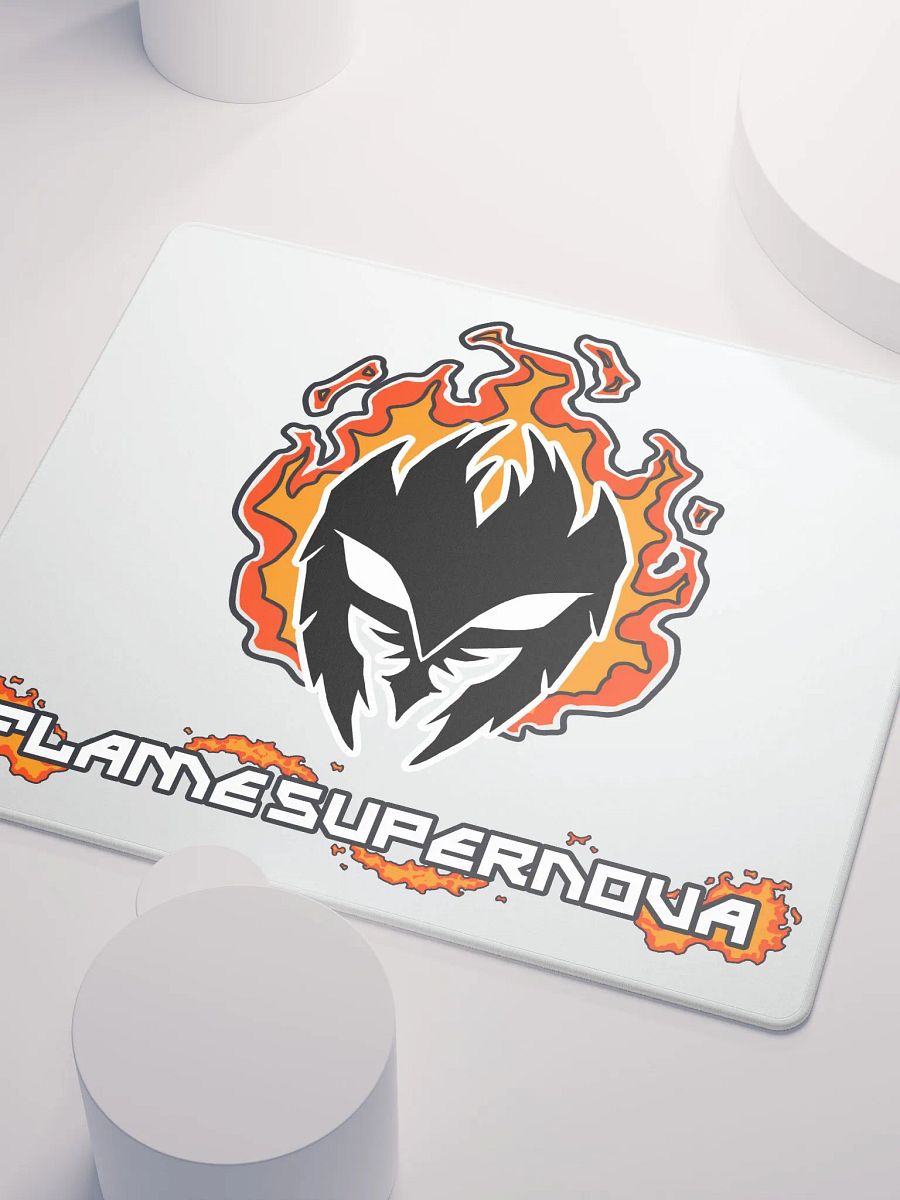 Mask Icon v2 (Black) Gaming Mousepad (White) product image (3)