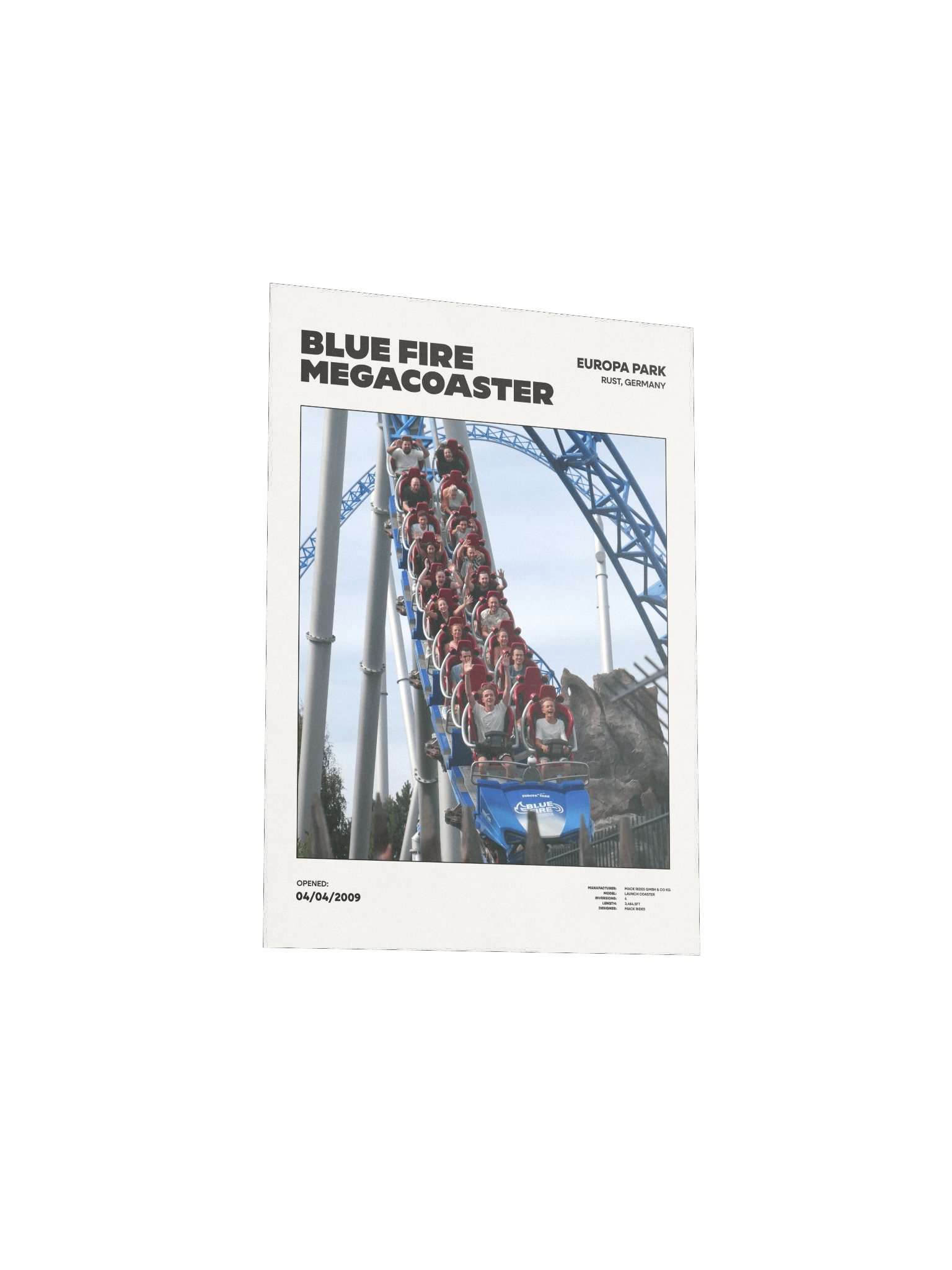 Blue Fire Megacoaster Drop Premium Poster product image (7)