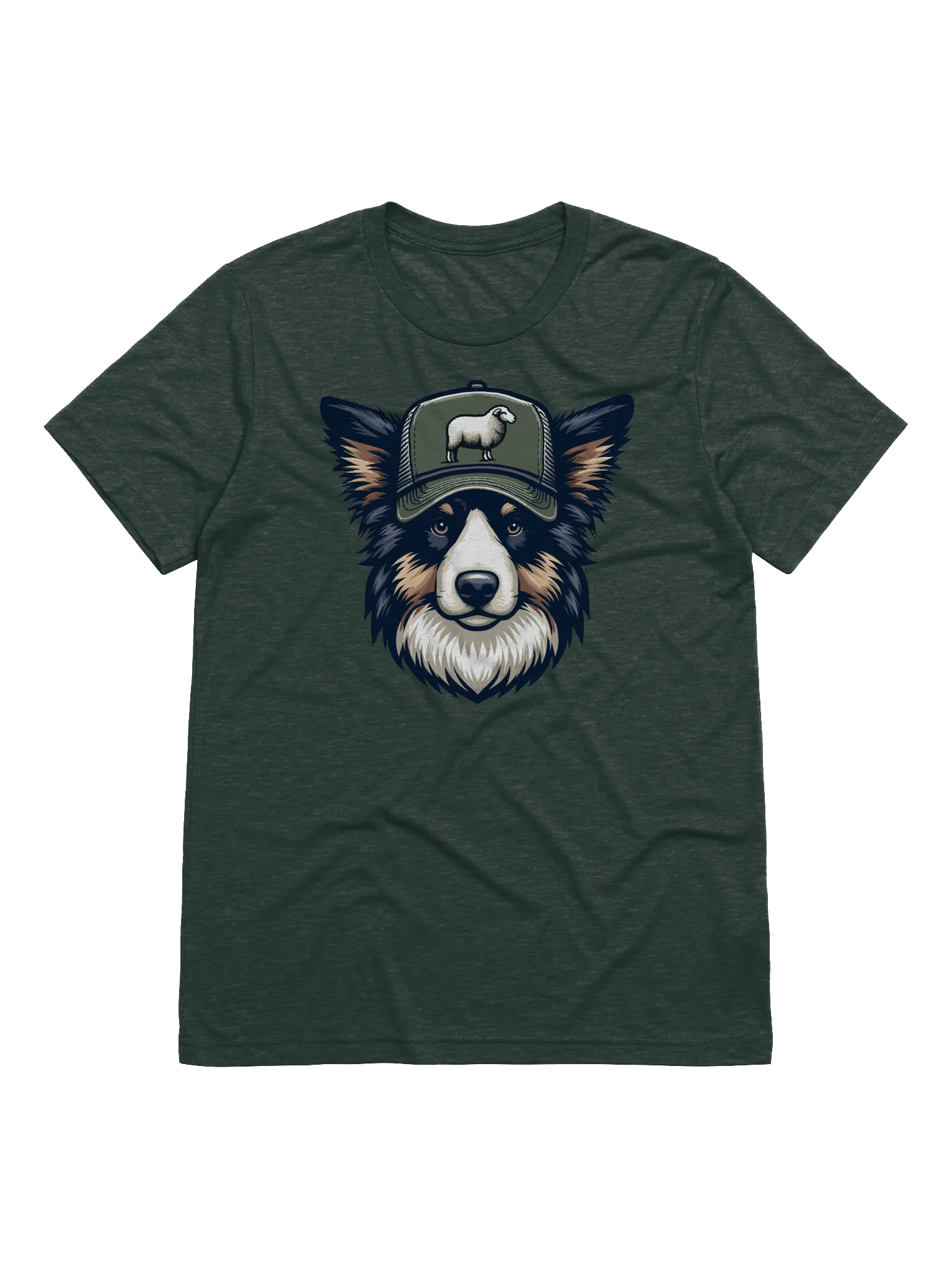 Border Collie in Trucker Hat with Sheep - Tri Blend Premium T-Shirt product image (1)