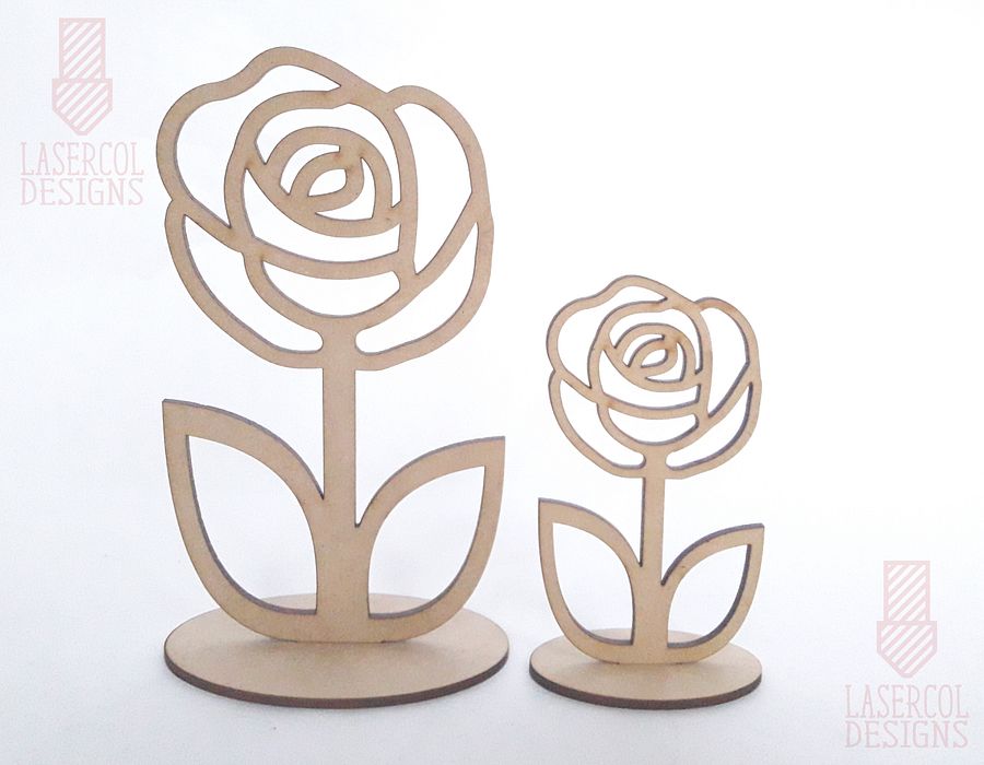 Flowers - Set 1 - (Two Sizes, Five Styles) - Laser Cut Files product image (7)