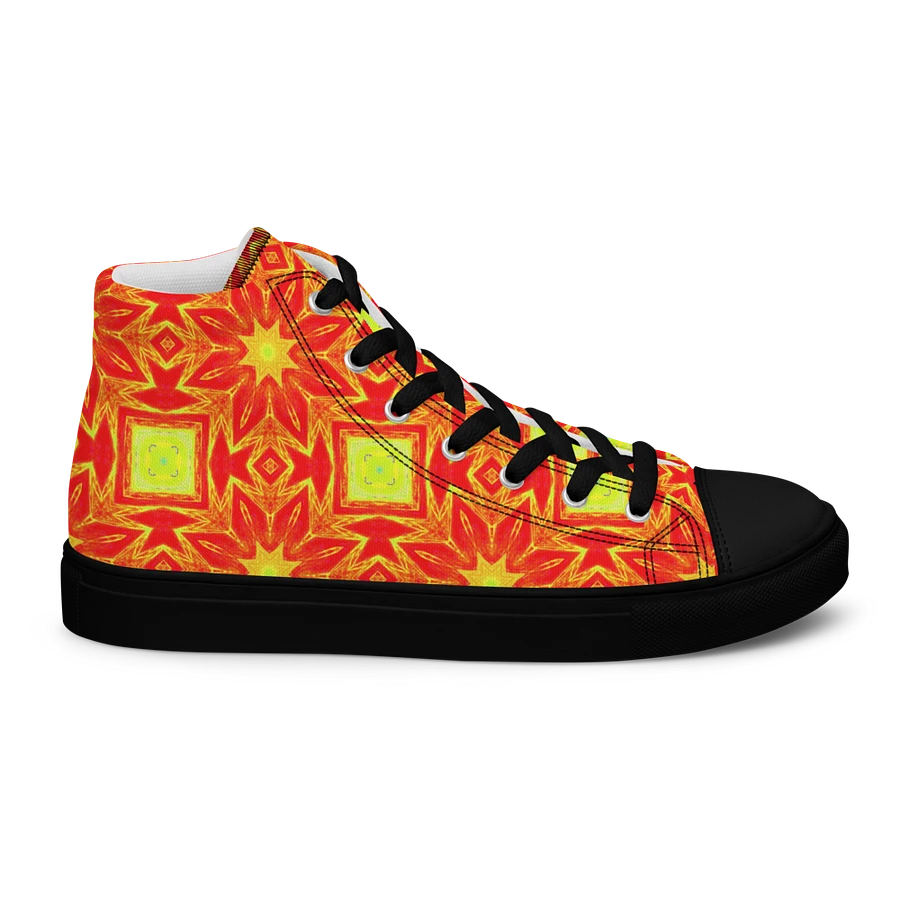 Abstract Repeating Orange Flower Ladies Canvas Shoe High Tops product image (27)