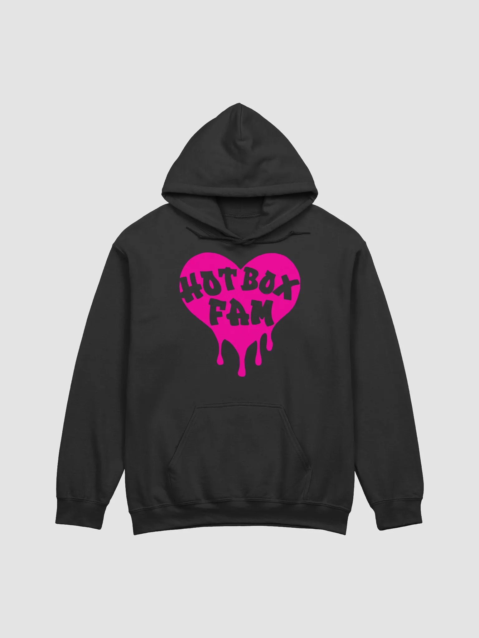 UNISEX HOT BOX FAM HOT PINK TRANSPARENT LOGO ON HOODIE product image (1)