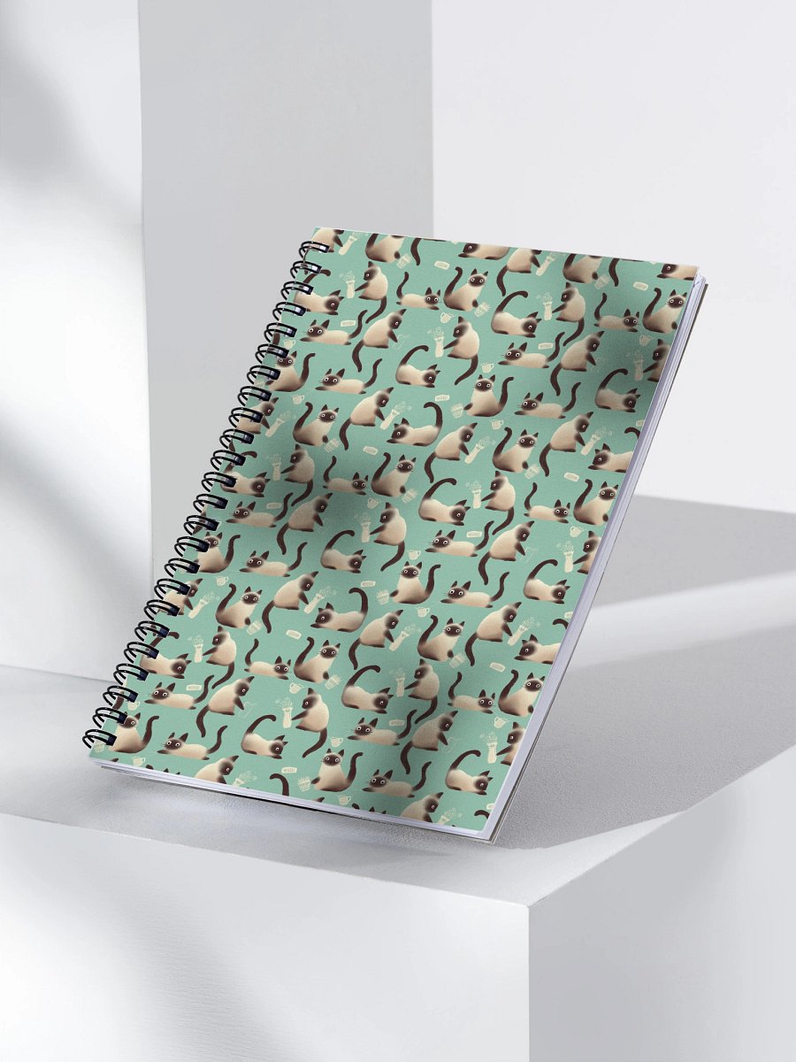 Bad Siamese Cats Knocking Stuff Over Pattern Notebook, Mint product image (3)