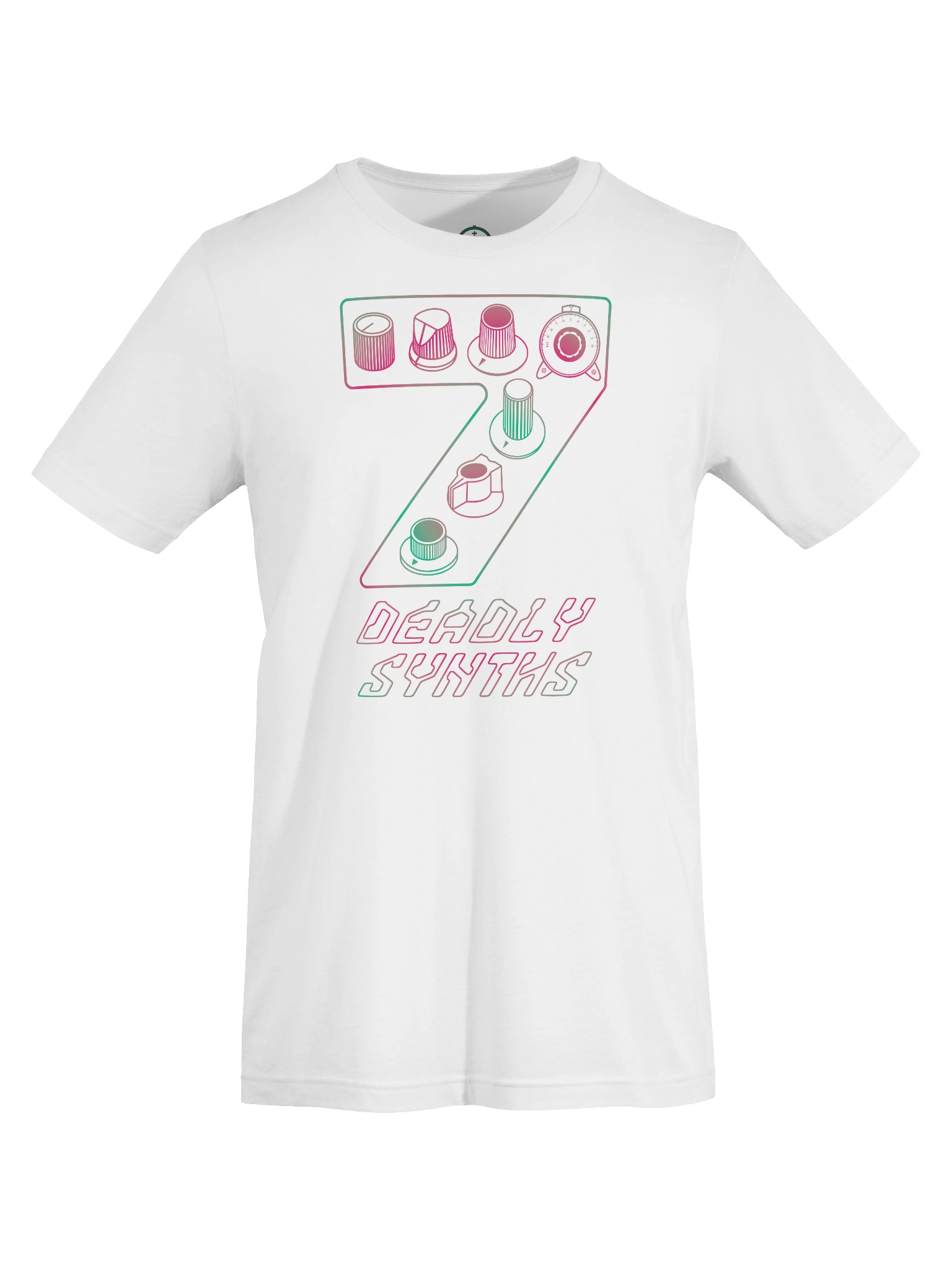 Synthesizer Legends T-Shirt - Seven Deadly Synths (7 Synthesis Classics) AURORA PRINT B product image (7)