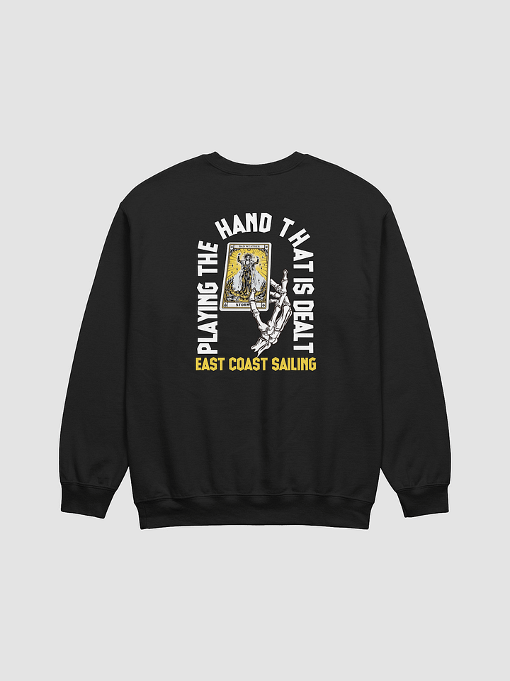PLAYING THE HAND THAT IS DEALT MENS BLACK JUMPER product image (2)