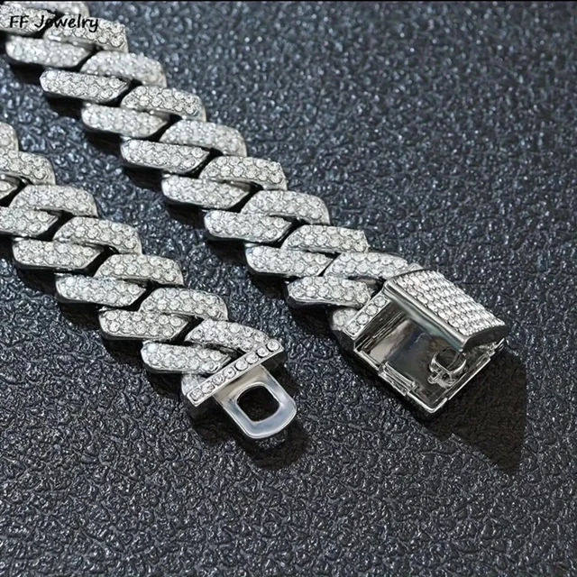 FASHION ICED SILVER CUBAN LINK 9