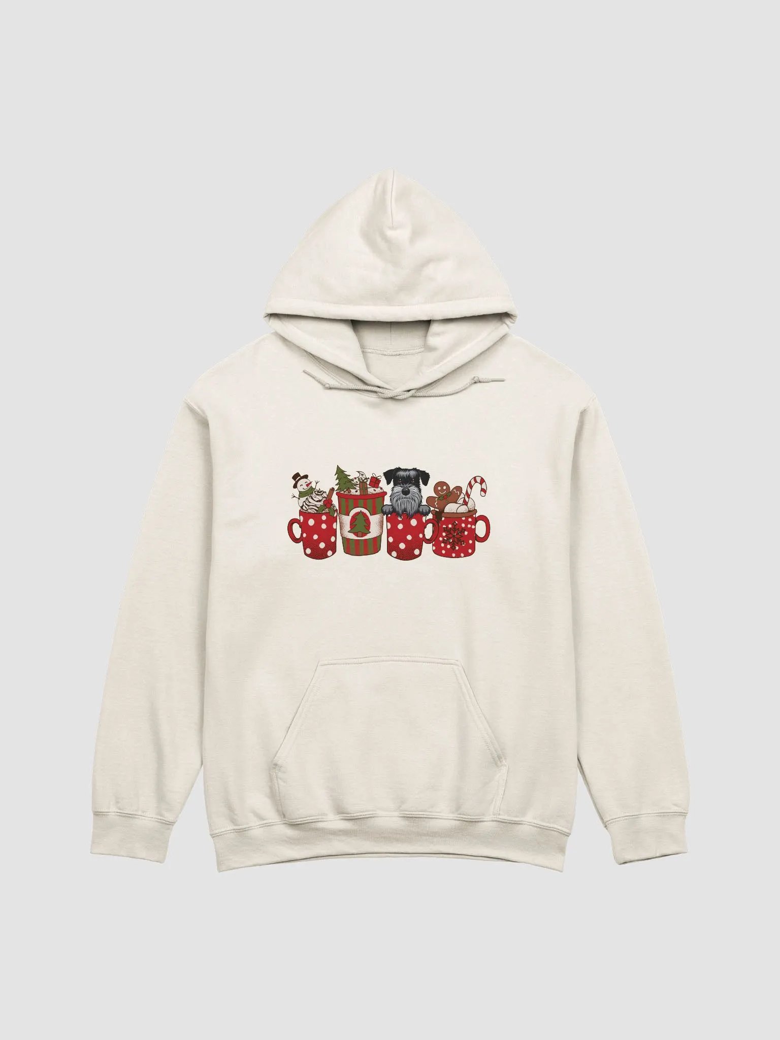 Cute Mini Schnauzer in a Christmas Cup Hooded Sweatshirt | Funny Christmas Pup in a Cup product image (19)