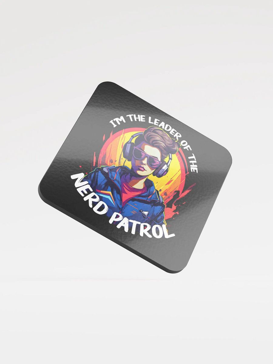 Nerd Patrol Female Glossed Cork Coaster product image (1)