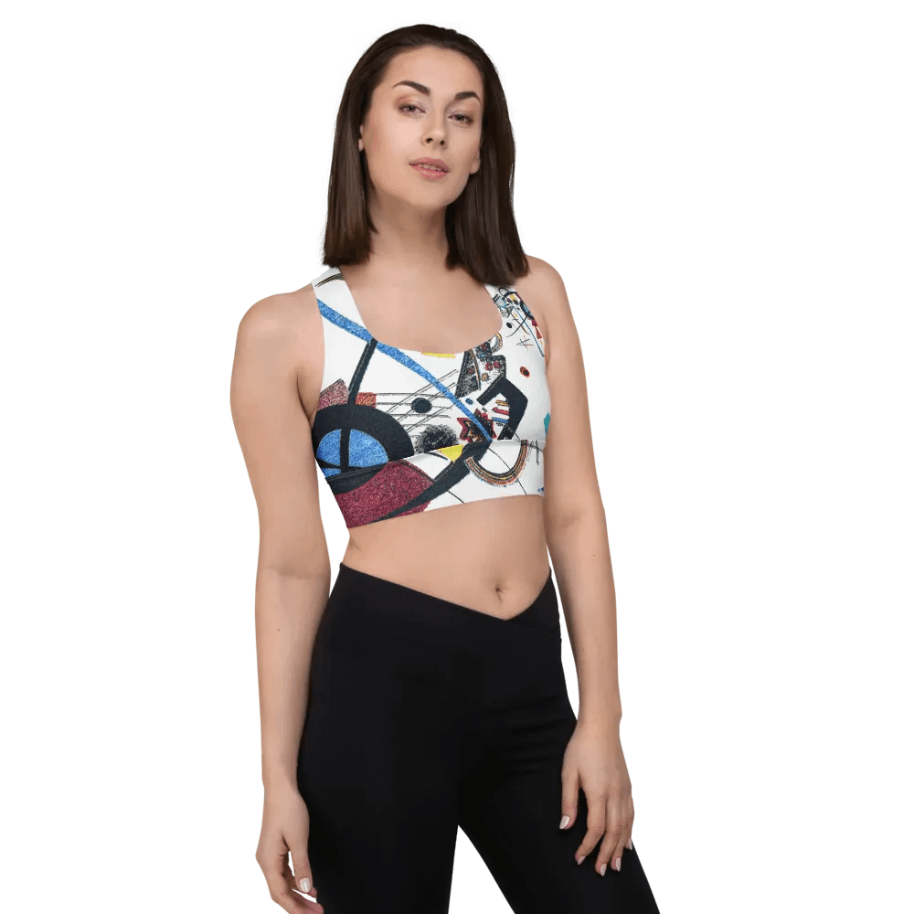 Abstract Lithographic Pattern Design Longline Sports Bra - V1 product image (12)