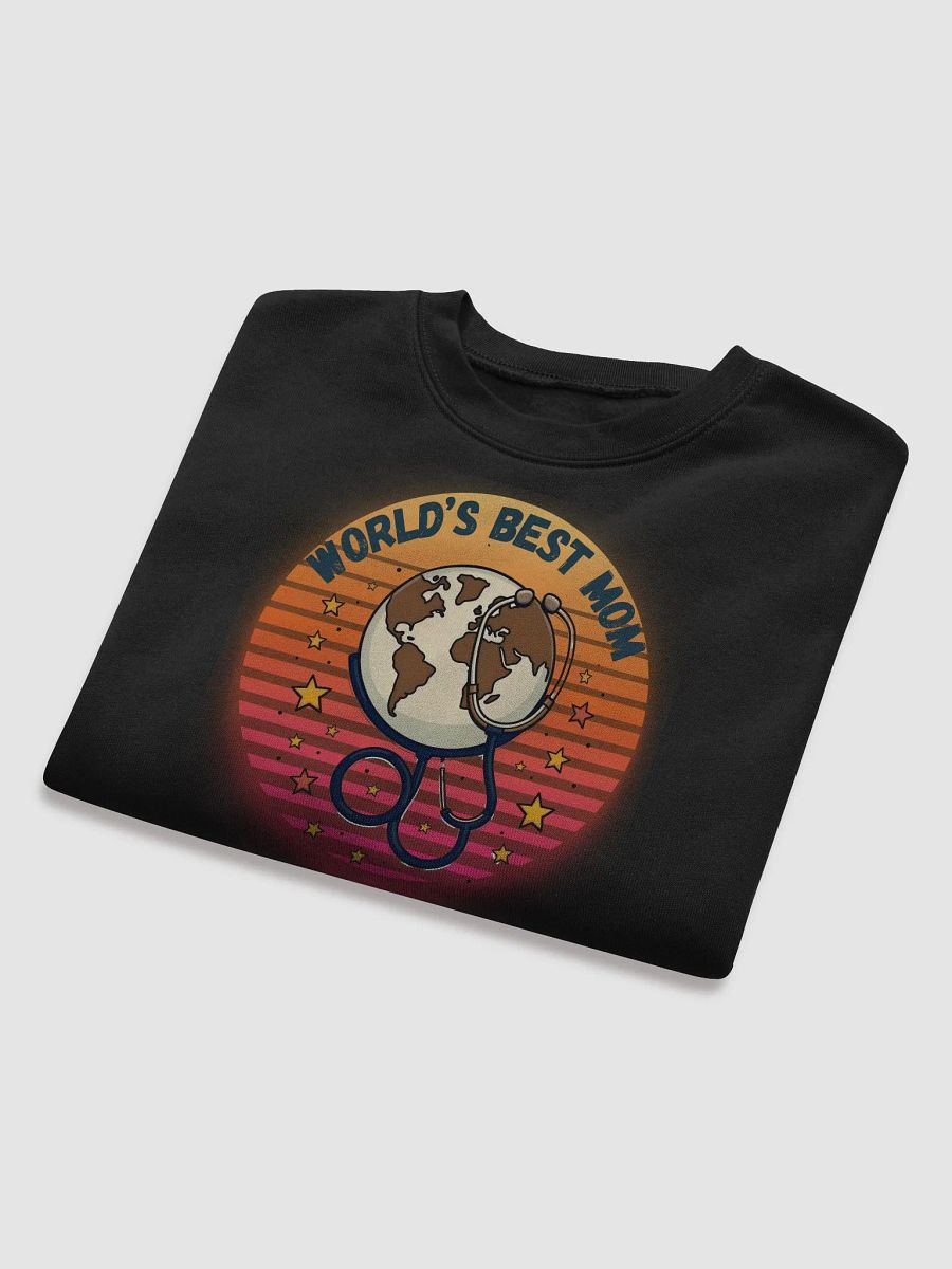 World's Best Mom Globe Stethoscope Crop Sweatshirt product image (22)