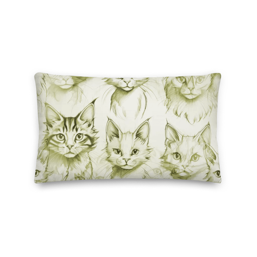 Whimsical Cat Faces All-Over Print Pillow product image (5)