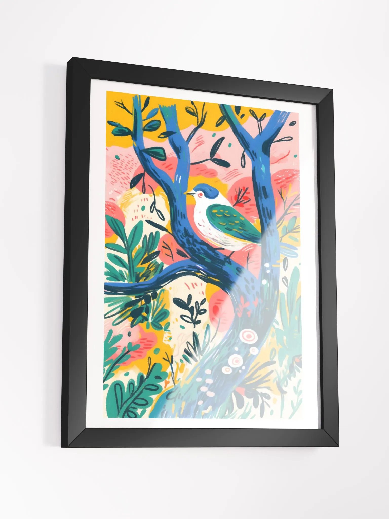 Whimsical Bird Perched Framed Poster Art product image (31)