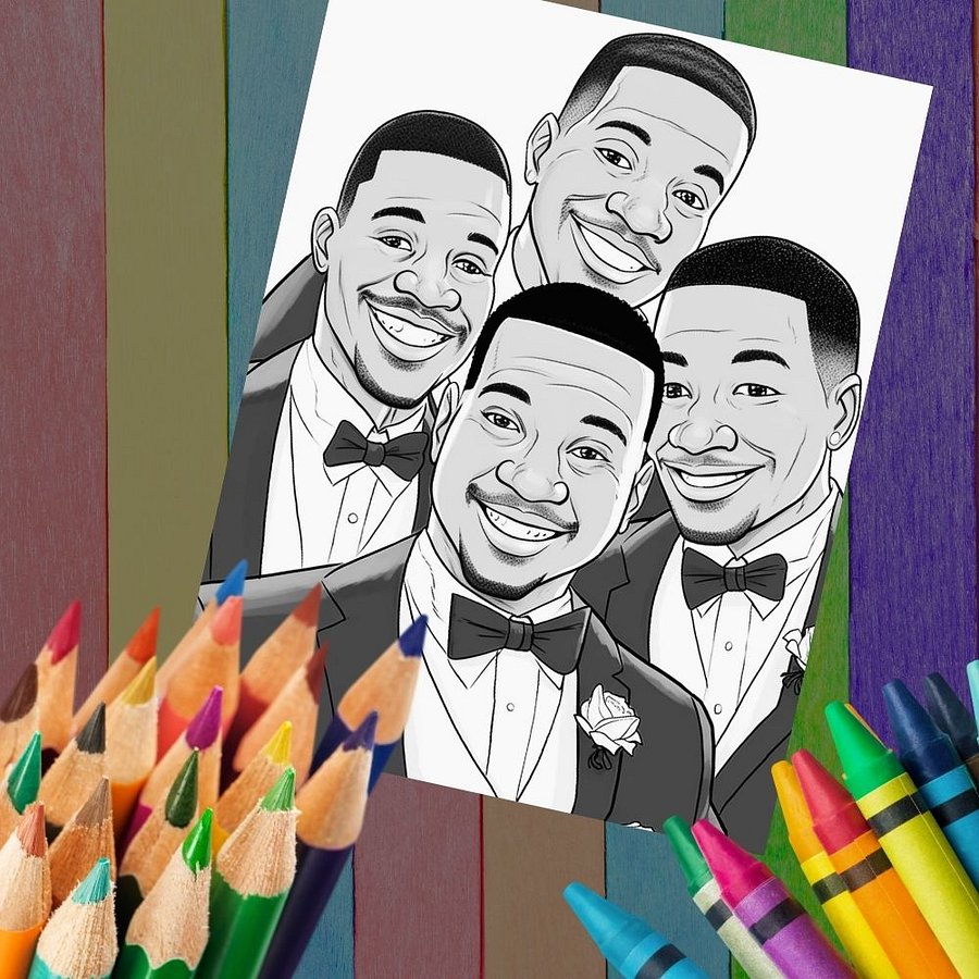 Black Wedding Large Print Coloring Book Pages - Instant Digital Download product image (4)