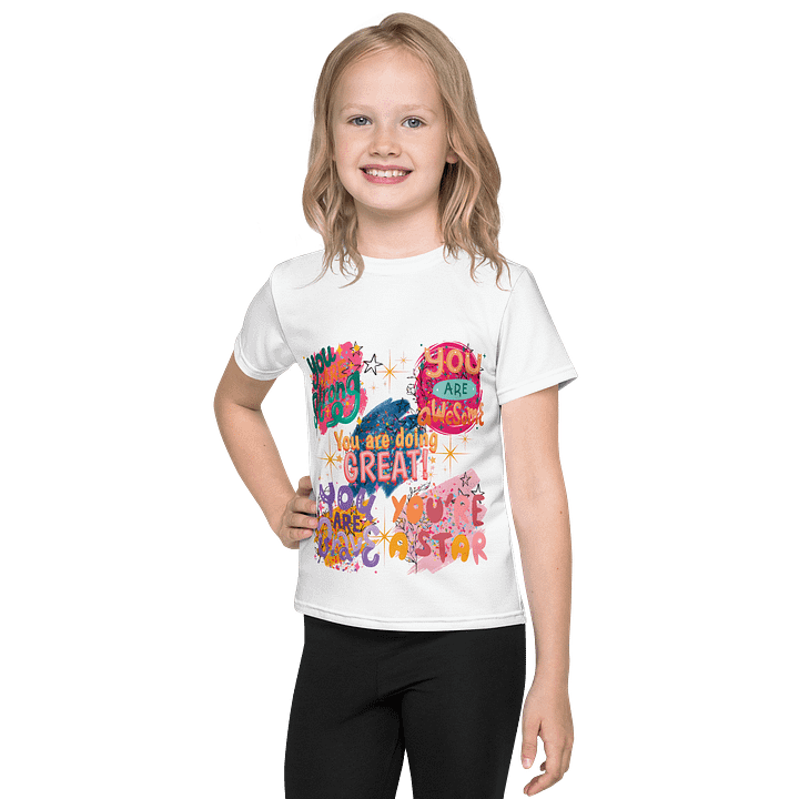 Kids Crew Neck T-Shirt Brave-Strong Graphic All-Over Print product image (1)