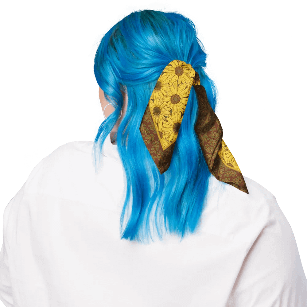 “Pure Helianthus Sunflower” Bandana in Red and Green product image (3)