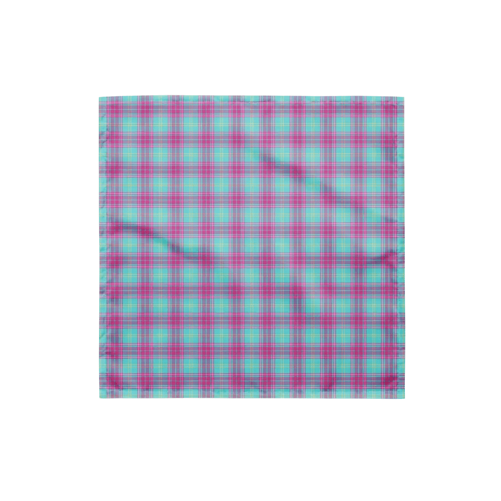 Hot Pink and Aqua Plaid Bandana product image (4)