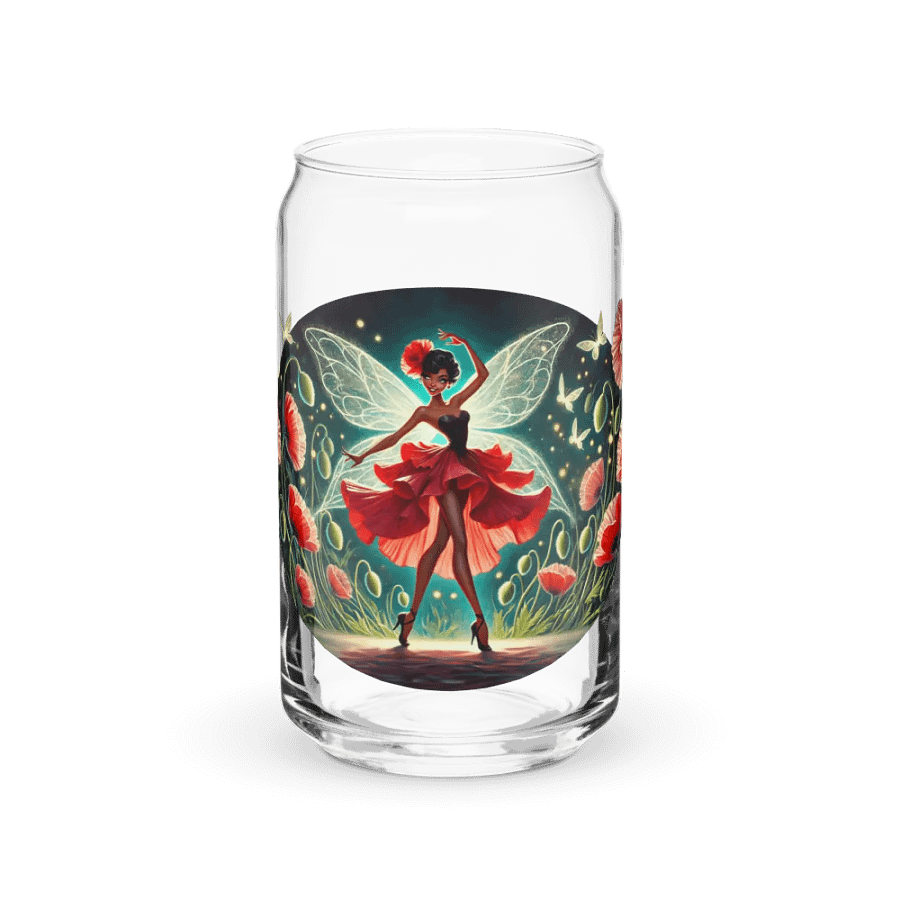 Poppy Fairy Fantasy Glass with Optional Lid and Straw product image (2)