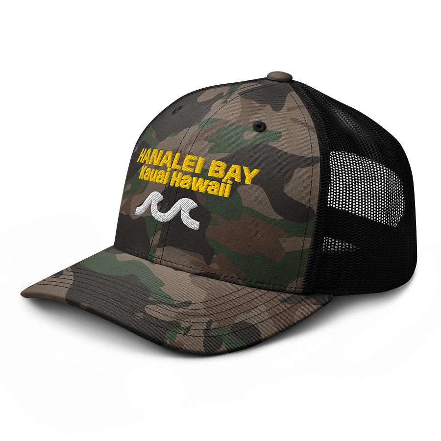 Hanalei Bay Kauai, Hawaii - Camouflage Trucker Hat product image (6)
