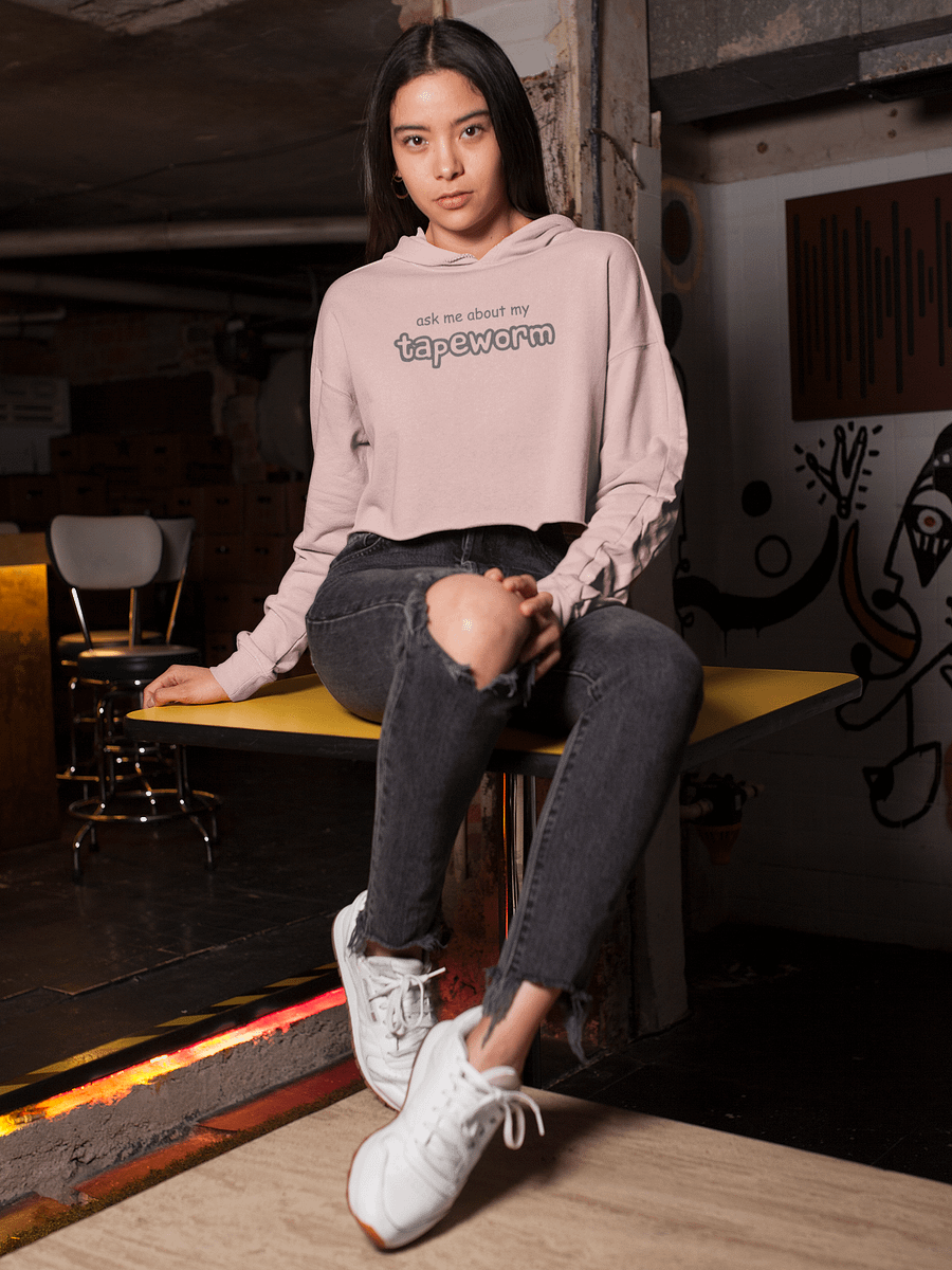 ask me about my tapeworm fleece crop hoodie product image (1)