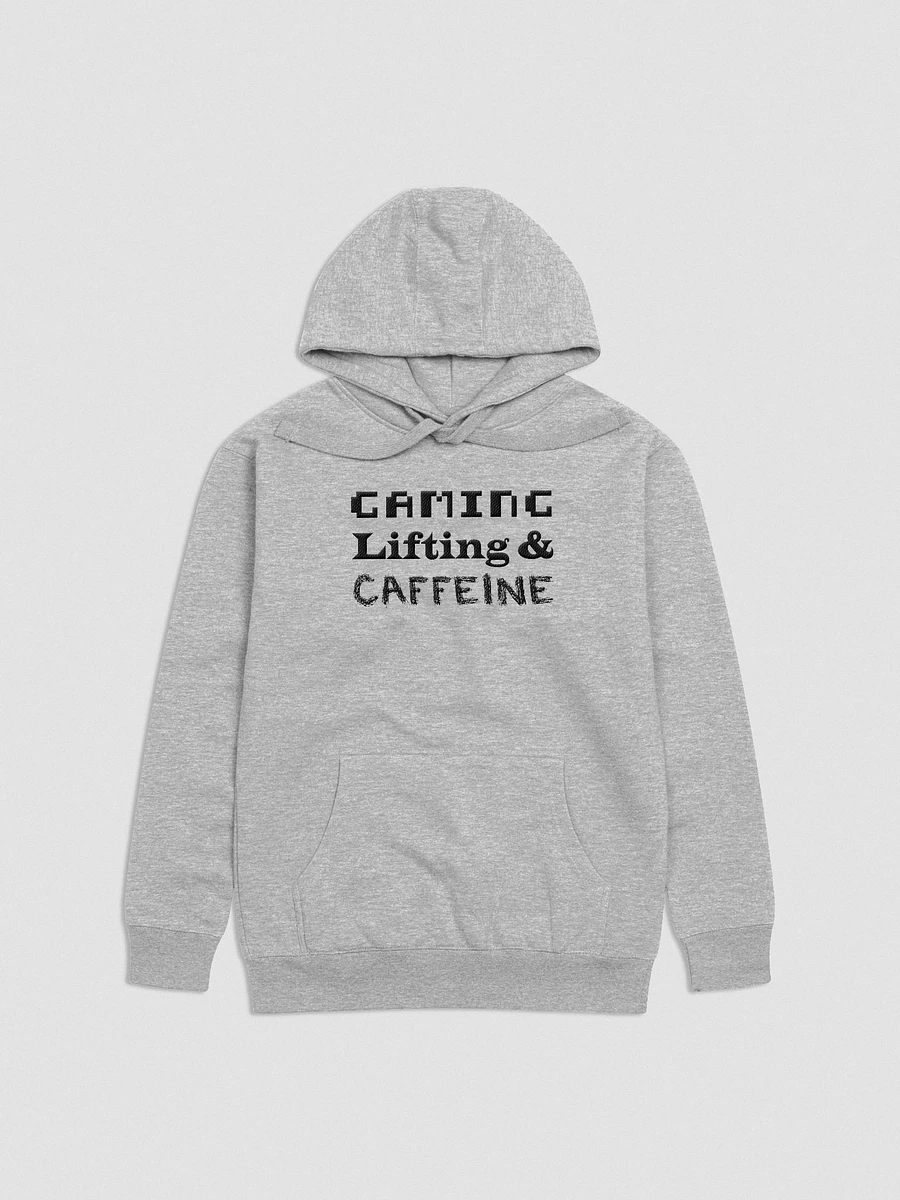 Gaming, Lifting & Caffeine Hoodie - Black Lettering product image (1)