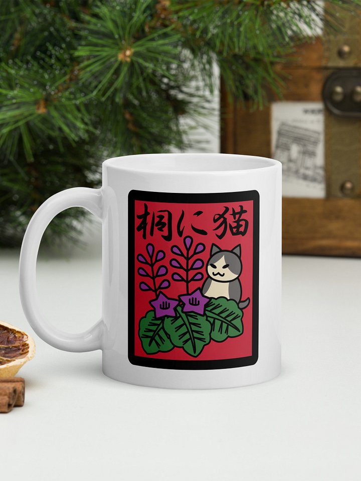 December Hanafuda Japanese Playing Card Cat 11 oz Mug product image (2)